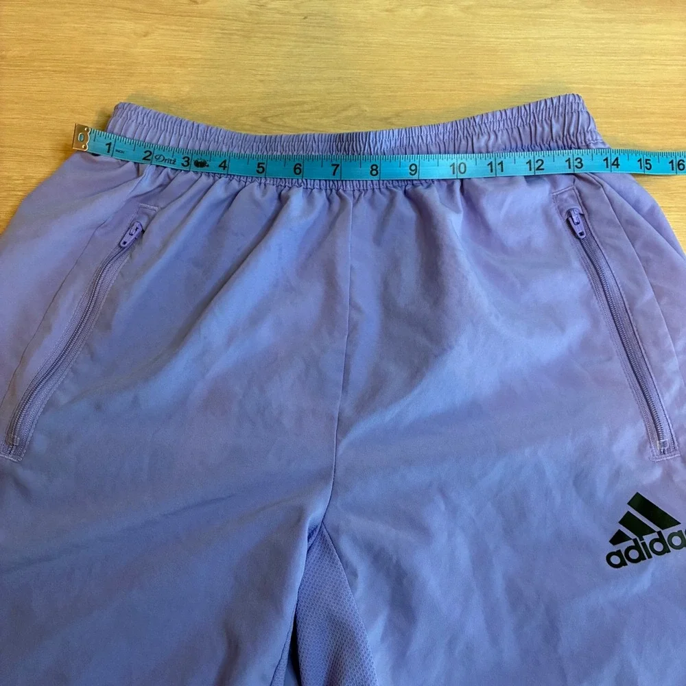 Adidas Mens Aeroready Primegreen Shorts Purple Lavender Zipper Pockets S